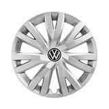 Volkswagen 5H0071456UWP Wieldoppen, 4 stuks, 16 inch stalen velgen, briljant zilver