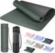 Merkloos / Sans marque Yogamat, sportmat, fitnessmat, gymnastiekmat, gewatteerd en antislip voor fitness, pilates, yogamat, 183 cm x 61 cm x 0,6 cm, trainingsmat incl. transportriem + tas
