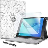 KARYLAX Set beschermhoes met strassteentjes, wit + displaybeschermfolie + stylus voor Archos Access 101 WiFi 10,1 inch