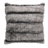 HOME DECO FACTORY TX0068 Dark Gray Striped Imitation Fur Cushion 40x40 cm