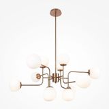 Maytoni Erich kroonluchter goud – hanglamp met 12 bollen