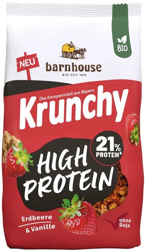 Barnhouse Krunchy High Protein Aarbeien - Vanille (450 gr)