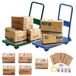 Merkloos Miniatuur koeriersset - Koerierswagen en koeriersdozen - Kraftpapier en metaal - 10 dozen, 2 wagens, 10 folies, 2 rollen plakband - Poppenhuis