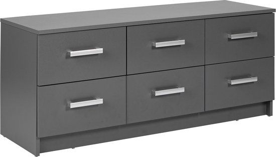 Interlink SAS Interlink Ladekast Eden 122cm 6 lades - grafiet grijs