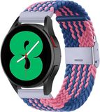 By Qubix - Braided Nylon Smartwatch Bandje - Blauw/Roze - 20mm - Geschikt voor Garmin Venu / Sq / Sq2 / 2 Plus