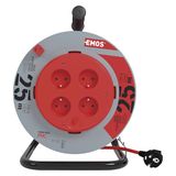 Emos 1908042510, Basis, Zwart, 4 AC-uitgang(en), 25 m, H05VV-F3G, 230 V