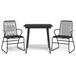 vidaXL Ensemble de jardin 3 pièces PVC-rattan Noir