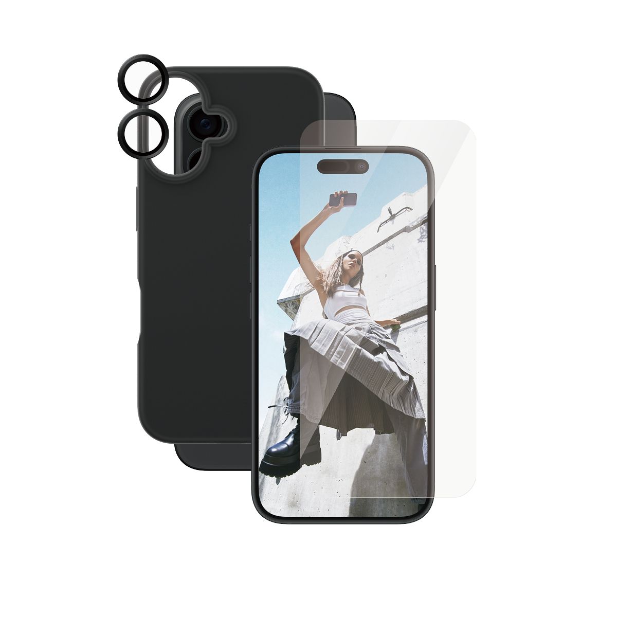 PanzerGlass CARE™ 3-in-1 Bundle iPhone 16 Clear Screen Protector