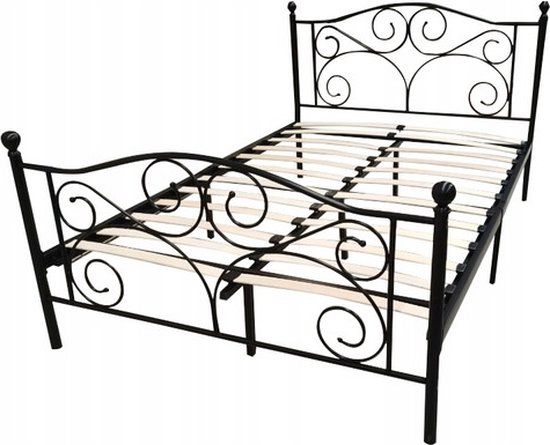 Viking Choice Bedframe 140x200 cm - Metaal - Zwart - Met Lattenbodem