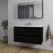 Saniclass Chaci Badkamermeubelset - 100x46x55cm - keramische wastafel wit - 1 ovale wasbak - 1 kraangat - 2 lades - spiegelkast - mat zwart