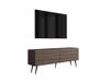 3xE living Meuble TV 140 cm, chêne Dunin, pieds inclinés noirs