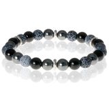 Memphis heren armband Onyx Agaat Hematiet kralen