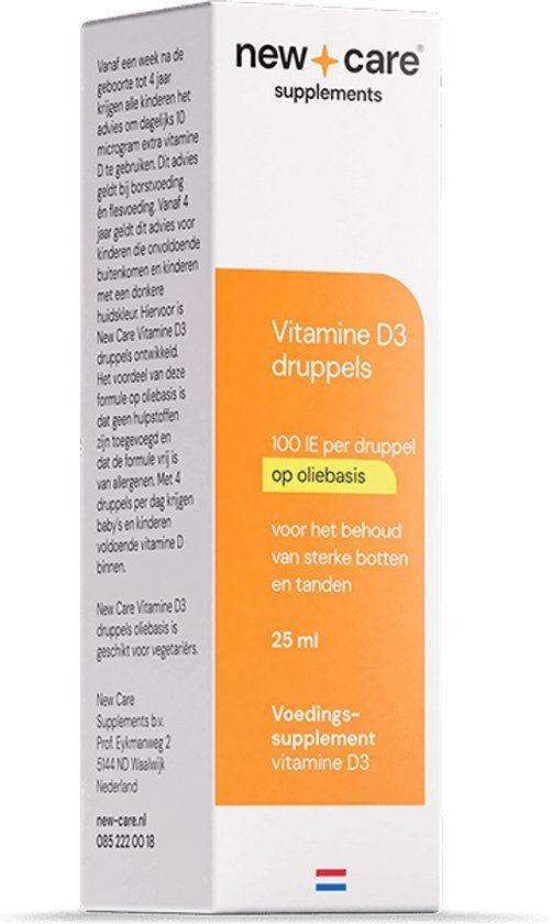 New Care Vitamine D3 druppels oliebasis - 25ml - vegetarisch