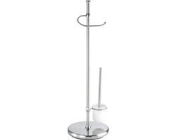 WENKO Adiamo Toiletborstel/rolhouder - 29 x 95 cm - Matzilver