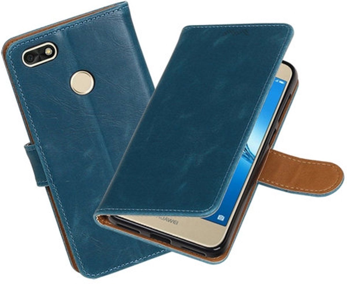 Best Cases Huawei P9 Lite mini Pull-Up booktype hoesje blauw