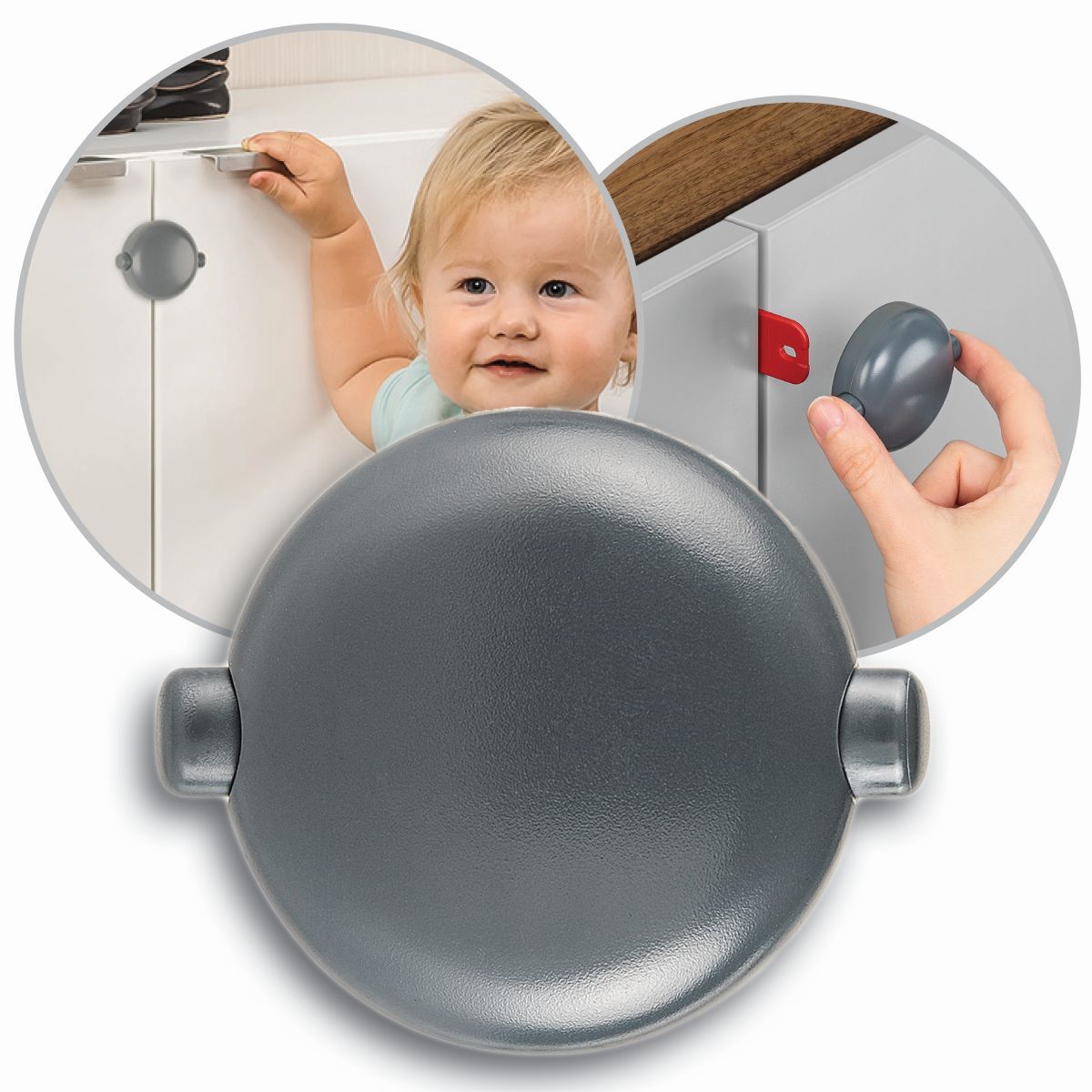 Reer Kindervergrendeling voor kasten - Antraciet, Grijs - 1 stuk(s)