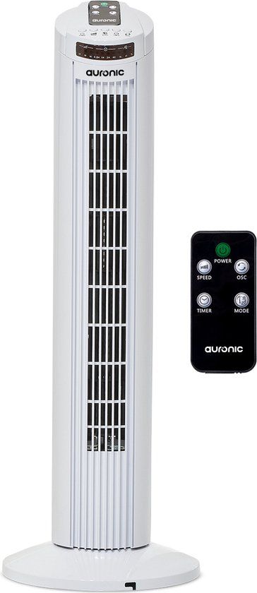 Auronic Torenventilator - 74cm - Wit - Met Afstandsbediening & Timer