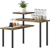 HOMCOM Keukenopbergrek Spaanplaat, metaal 40L x 18B x 36,5H cm Rustiek bruin