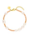 PURELEI Armband 'Coral' goud / koraal / parelwit