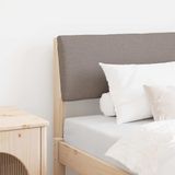 vidaXL - Gestoffeerd hoofdbord - Taupe - 80 cm - Massief grenenhout