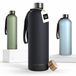 LARS NYSØM Blæst Ultralichte tritan-waterfles 1500ml - BPA-vrij, lekvrij, geschikt voor koolzuurhoudende dranken - Inclusief 2 deksels (Carbon Black/Gold)