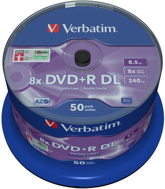 Verbatim DVD+R DL 8,5GB 8x SP MATT SILVER SURFACE - Rohling