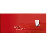 SIGEL GL242 Premium glazen whiteboard 130 x 55 cm rood hoogglanzend