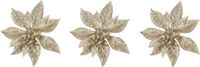 Cosy&Trendy Kerstboomversiering Bloem - 3x - 15 cm - champagne