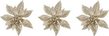 Cosy&Trendy Kerstboomversiering Bloem - 3x - 15 cm - champagne