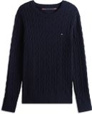 Tommy Hilfiger Heren Classic Cable Crew Neck Pullover Katoen Donkerblauw 3XL