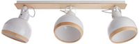 Homemania Plafondlamp ovaal wit metaal hout 65 x 18 x 22 cm