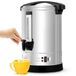 NutriChef Warmwaterdistributeur & Waterkoker – Elektrische 13L Drankdispenser met Veiligheidsdeksel, Druppelvrije Kraan, Warmhoudfunctie, RVS, Voor Thuis & Commercieel Gebruik (51x28x28 cm)
