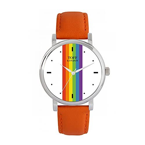 Toff London Pride Lineaire witte wapenstokken Horloge