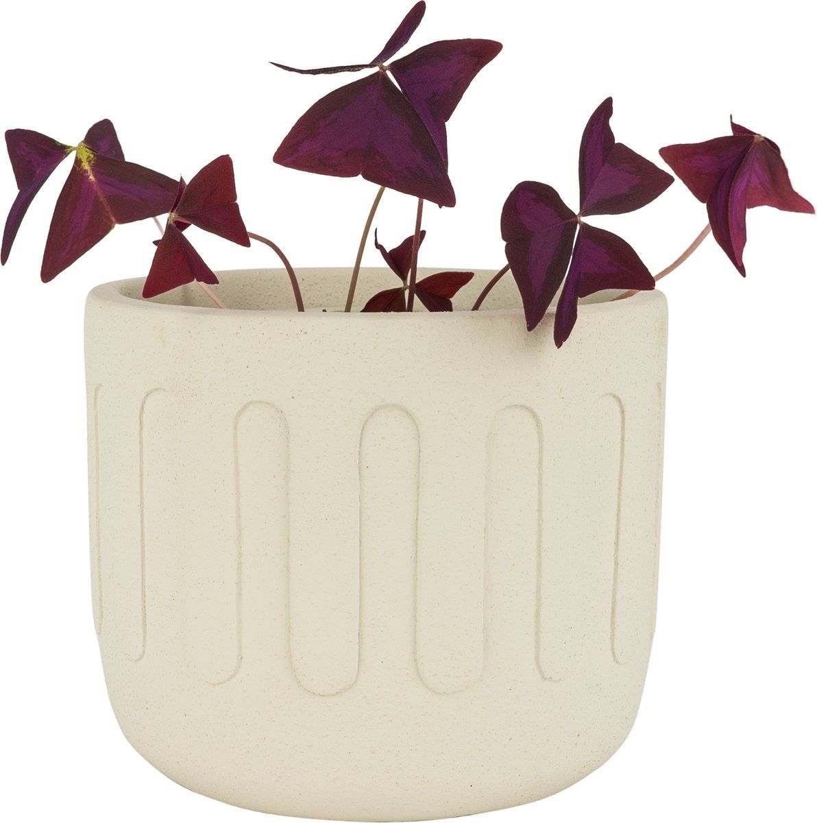 QUVIO Bloempot met druppels - Ø 18 cm - Beige