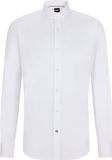 Hugo Boss BOSS Joe regular fit overhemd - structuur - wit gestreept - Strijkvriendelijk - Boordmaat: 45