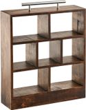 APS-Germany Houten high tea rek - 34x10x38 cm - donker hout etagere met RVS handgreep