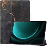 imoshion Tablet Hoes - Geschikt voor Samsung Galaxy Tab S10 Plus / Galaxy Tab S9 11.0 inch FE Plus / Galaxy Tab S9 11.0 inch Plus - Trifold design - Black Marble
