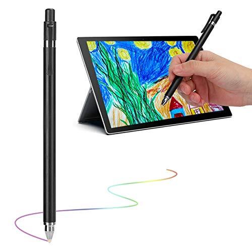 Dpofirs Universele styluspen met touchscreen, stille draagbare digitale pen voor smartphones en tablets, multifunctionele capacitieve pen met hoge gevoeligheid, zwart, wit(zwart)