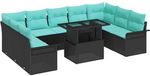 vidaXL Tuinbank Zwart Poly Rattan