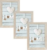Zep 3x stuks houten fotolijst vintage lichte white wash geschikt voor een foto van 15 x 20 cm
