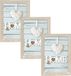 Zep 3x stuks houten fotolijst vintage lichte white wash geschikt voor een foto van 15 x 20 cm