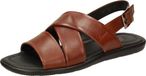Sioux Mirtas Heren Platte Sandalen Bruin Leer Maat 45