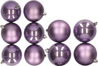 Kaemingk B.V. Boules de Noël en plastique - 10x pièces - lilas violet - 8 et 10 cm