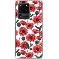 Samsung Galaxy S20 Ultra Fleurs de pavot bedrukt siliconen hoesje