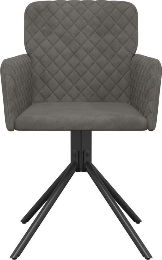 vidaXL Eetkamerstoelen - Fluweel - Donkergrijs - 2 stuks