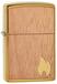 Zippo Woodchuck Mahogany Emblem Brushed Brass Lighter