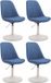 CLP Maverick Set van 4 Eetkamerstoelen - Stof blauw wit