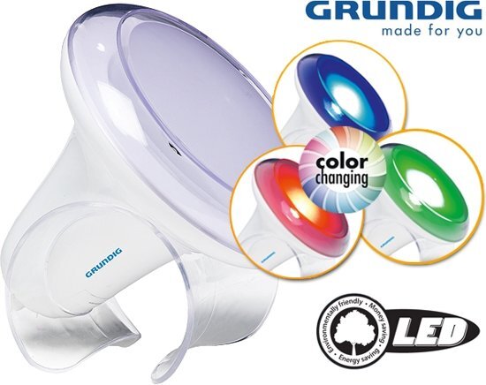 Grundig Lamp mood 3led - RGB sfeerlicht - 16x15 5cm RGB Sfeerlicht voor de perfecte sfeer in iedere ruimte. Stel eenvoudig de gewenste kleur in