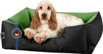 BedDog® LUPI hondenkussen, vierkant, maat M, zwart/groen