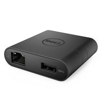 Dell DA200 USB-C Adapter - HDMI/VGA/Ethernet/USB 3.0 - Zwart